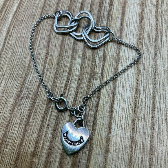 Juicy Couture Silver Interlocking Hearts Bracelet - Picture 1 of 6